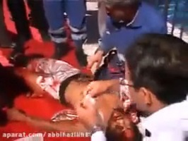 The clown is eaten by a wild lion